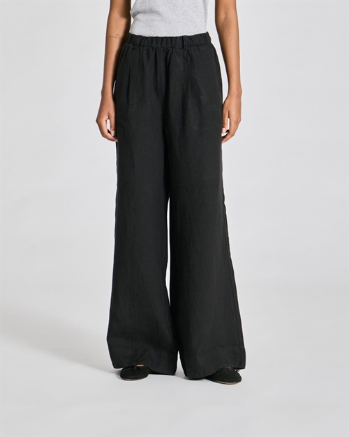 GAI + LISVA LEONORA LINEN LOOSE PANTS BLACK